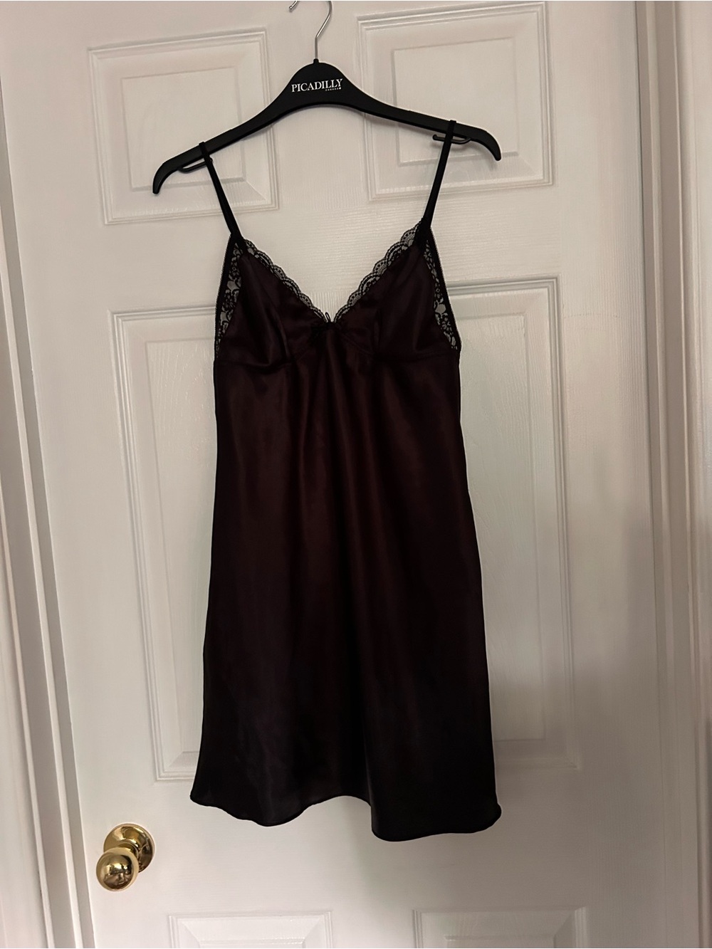 Silky Lace Trim Slip Dress